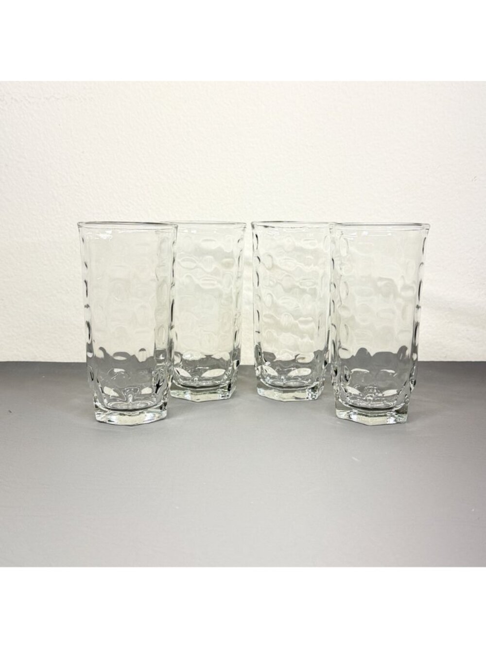 Vintage Libbey Crisa Dimpled Dots Juice Glasses Octagonal Base 5" Set of 4 - Picture 2 of 7